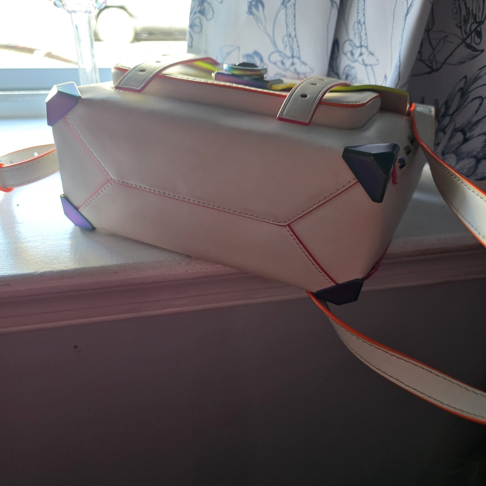 Michael Kors White Satchel with Neon Trim - Picture 2 of 8